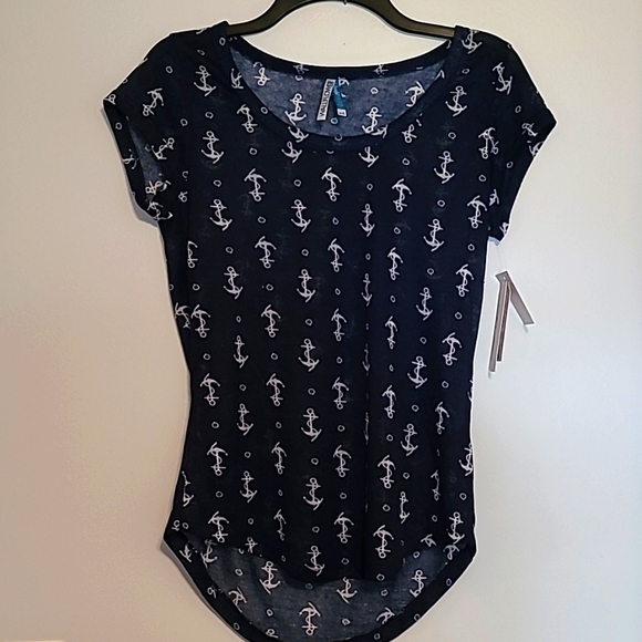Wallflower Sweaters - NWT Wallflower  navy nautical theme lightweight sweater Sz L